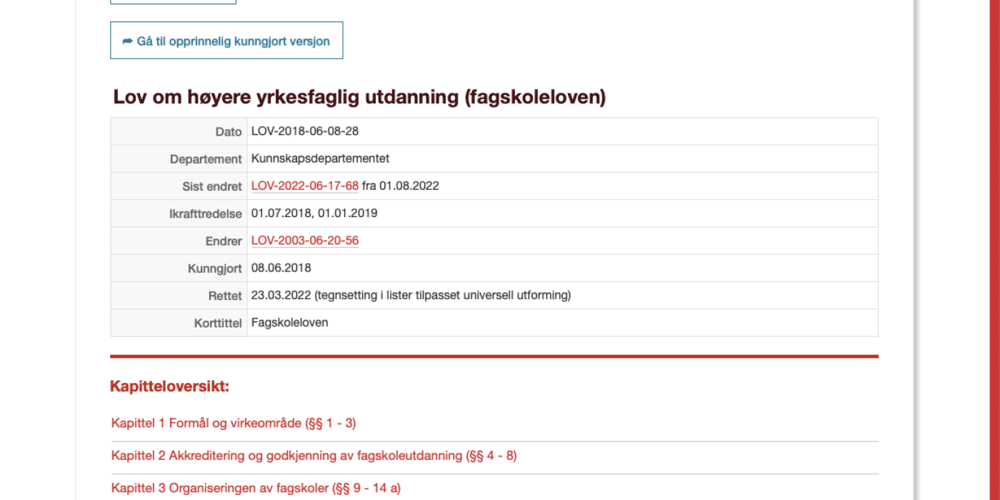 Lov Og Forskrift | Fagskolen Oslo